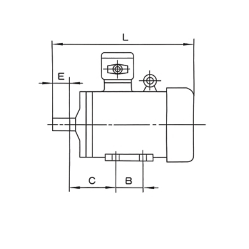 機(jī)座帶底腳、端蓋上無(wú)凸緣的電動(dòng)機(jī)(B3)